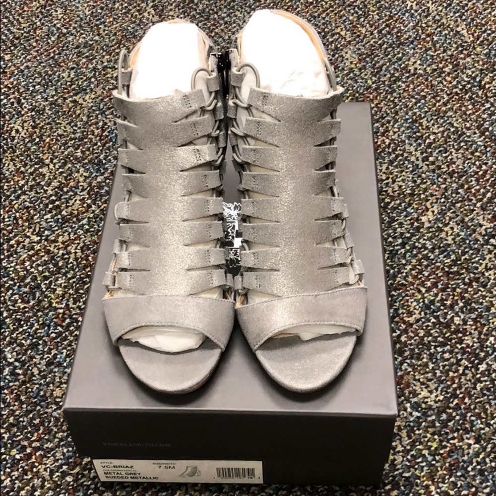 Vince camuto heels grey metallic